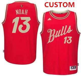 Men%27s Chicago Bulls Custom Revolution 30 Swingman 2015 Christmas Day Red Jersey